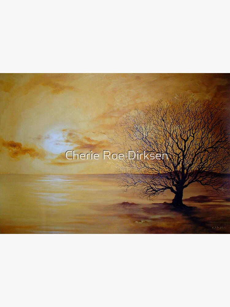 Thumbnail 3 of 3, Canvas Print, Yellow Skies, Lonely Tree designed and sold by Cherie Roe Dirksen.