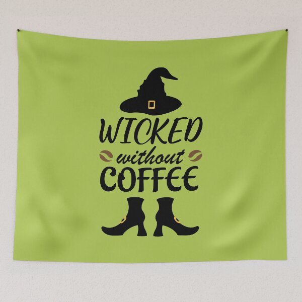 Item preview, Wicked Without Coffee. Halloween Quote, Funny Coffee quote, Witchy Vibes designed and sold by DesignHouse07.