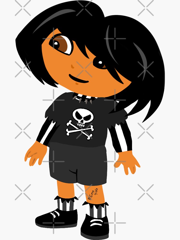 "Emo Dora" Sticker for Sale by caitejay Redbubble