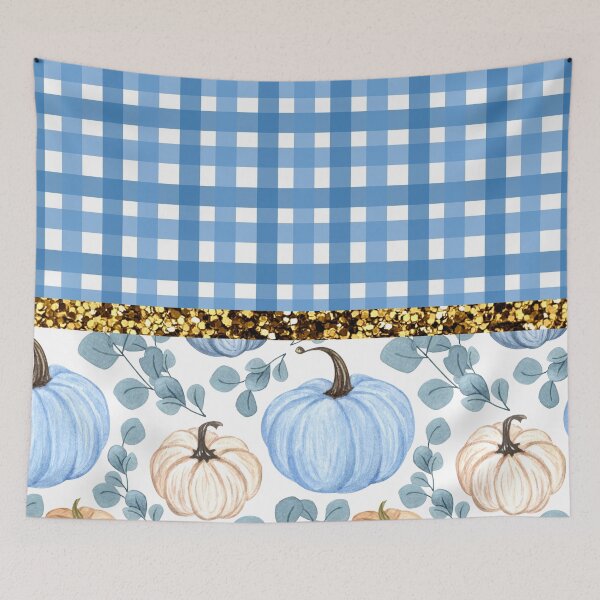 Item preview, Pumpkin White With Glitter (Plaid) designed and sold by SimplyMe-Plus.