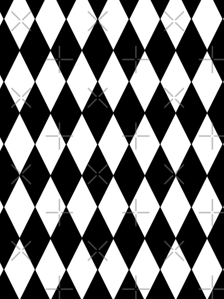 Disover  LARGE BLACK AND WHITE HARLEQUIN- DIAMOND- ARGYLE  PATTERN DESIGNED FOR HOME DECOR AND CLOTHING Leggings
