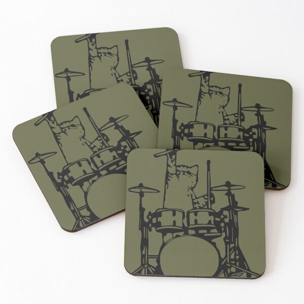 Item preview, Funny Cat Playing Drums designed and sold by JanBidinger.