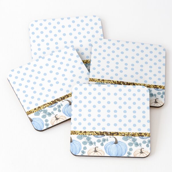 Item preview, Pumpkin White With Glitter (Blue Dots) designed and sold by SimplyMe-Plus.