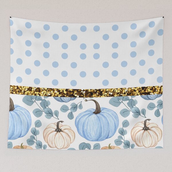 Item preview, Pumpkin White With Glitter (Blue Dots) designed and sold by SimplyMe-Plus.
