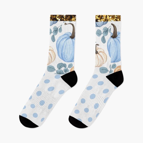 Item preview, Pumpkin White With Glitter (Blue Dots) designed and sold by SimplyMe-Plus.