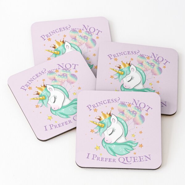 Item preview, Princess?...NOT, I Prefer Queen and Green Crowned Unicorn design for toddlers, princesses, pink lovers designed and sold by tranquilbeach.