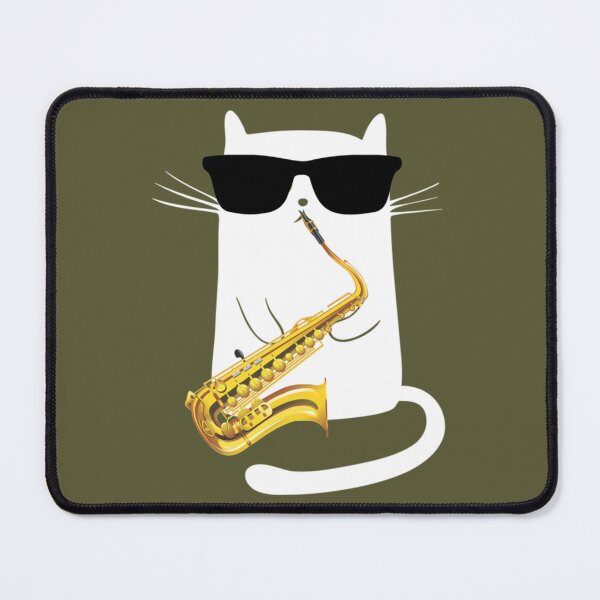 Item preview, Funny Cat Wearing Sunglasses Playing Saxophone designed and sold by JanBidinger.