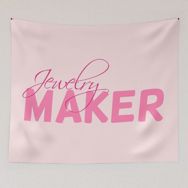 Item preview, Jewelry maker pink lettering metalsmith jeweler gift designed and sold by MetalicBabe.