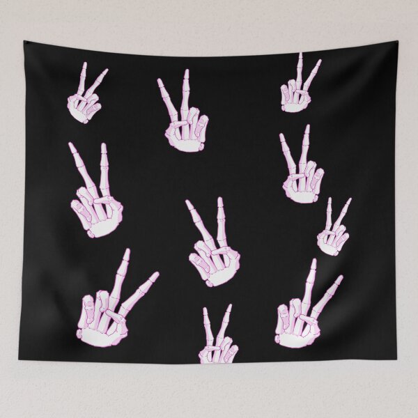 Item preview, Spooky Skeleton Hand Aesthetic Tiles Pink designed and sold by Vedeme.
