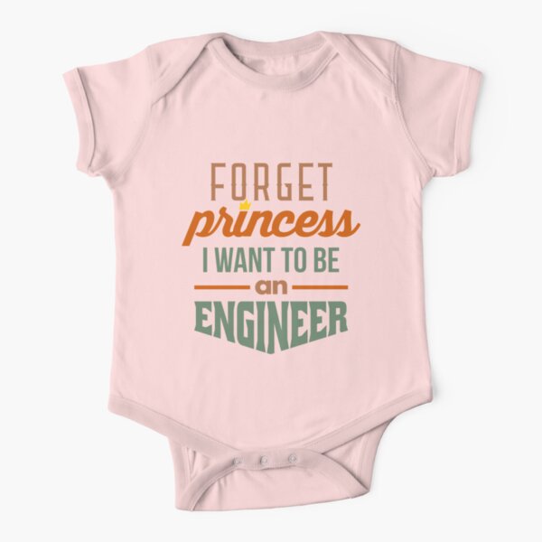 Forget Princess - Engineer Short Sleeve Baby One-Piece