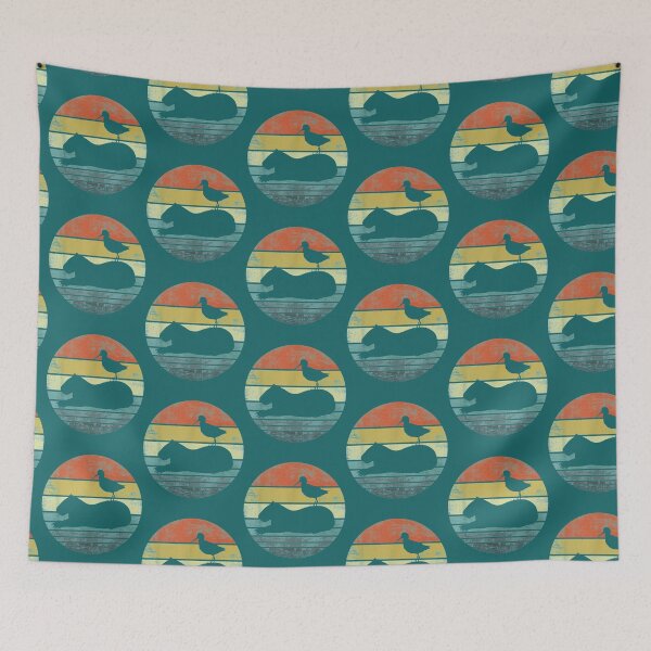 Item preview, Silueta de animal de zoológico vintage de pájaro y carpincho designed and sold by DesignssHome.