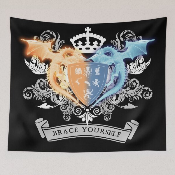 Item preview, Brace yourself and dragon white designed and sold by clad63.