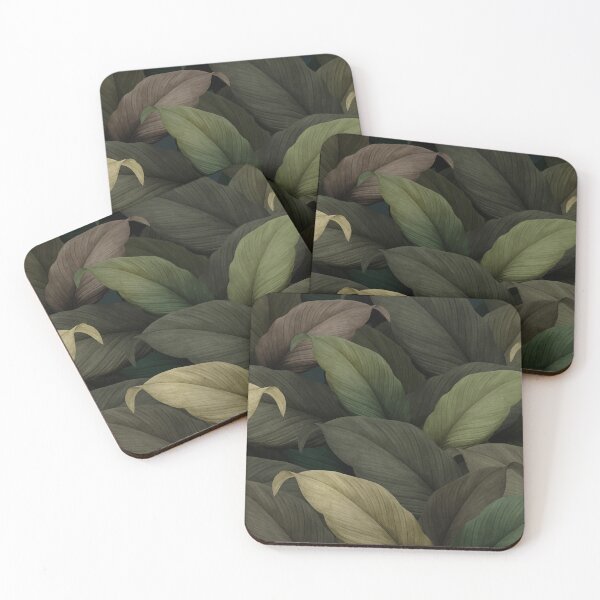 Item preview, Hand drawn tropical leaves background green leaf pattern  designed and sold by thanyaj.