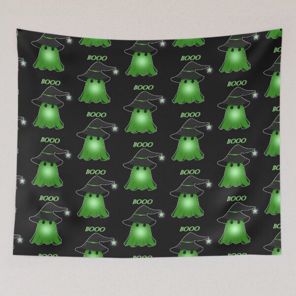 Item preview, Green witch ghost Halloween  designed and sold by Natsukittyart.