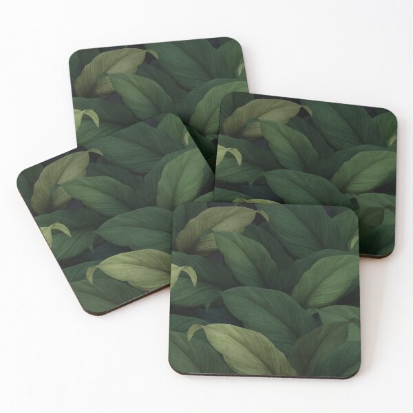 Item preview, Hand drawn tropical leaves background green leaf pattern  designed and sold by thanyaj.