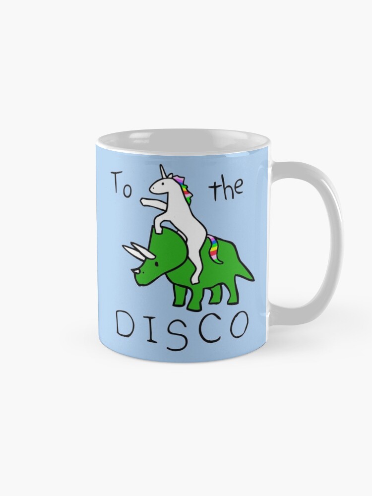 Alternate view of To The Disco (Unicorn Riding Triceratops) Mug