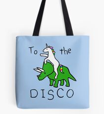 To The Disco (Unicorn Riding Triceratops) Tote Bag