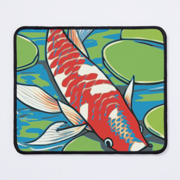 Item preview, Koi Swimming in pond with giant lily pads designed and sold by Nonshape.