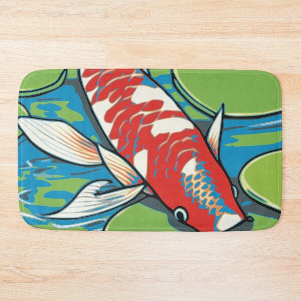 Item preview, Koi Swimming in pond with giant lily pads designed and sold by Nonshape.