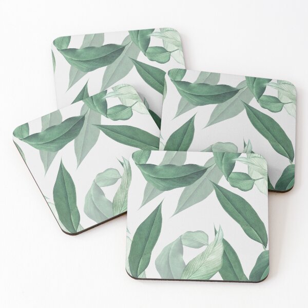 Item preview, Hand drawn tropical leaves background green leaf pattern  designed and sold by thanyaj.