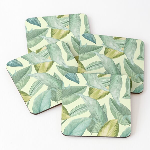 Item preview, Hand drawn tropical leaves background green leaf pattern  designed and sold by thanyaj.