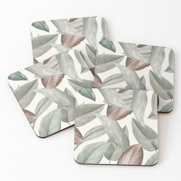 Item preview, Hand drawn tropical leaves background brown and green leaf pattern  designed and sold by thanyaj.