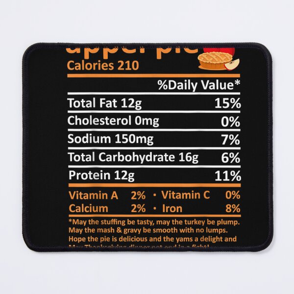 Item preview, Apple Pie Nutrition Food Facts Thanksgiving Costume Xmas T-Shirt designed and sold by BucheKiefer.