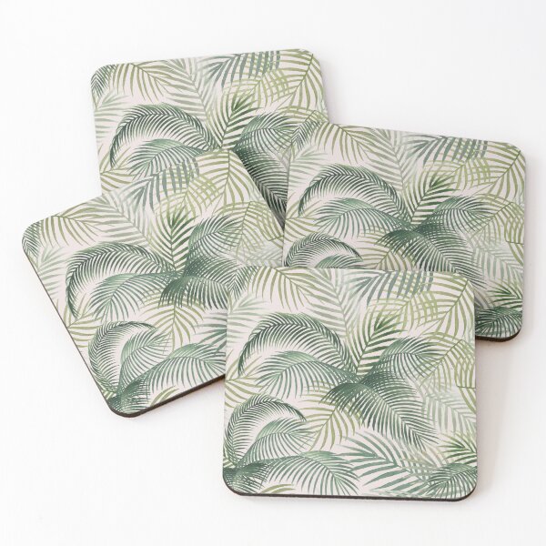 Item preview, Hand drawn palm leaves illustration tropical leaves background green leaf pattern  designed and sold by thanyaj.