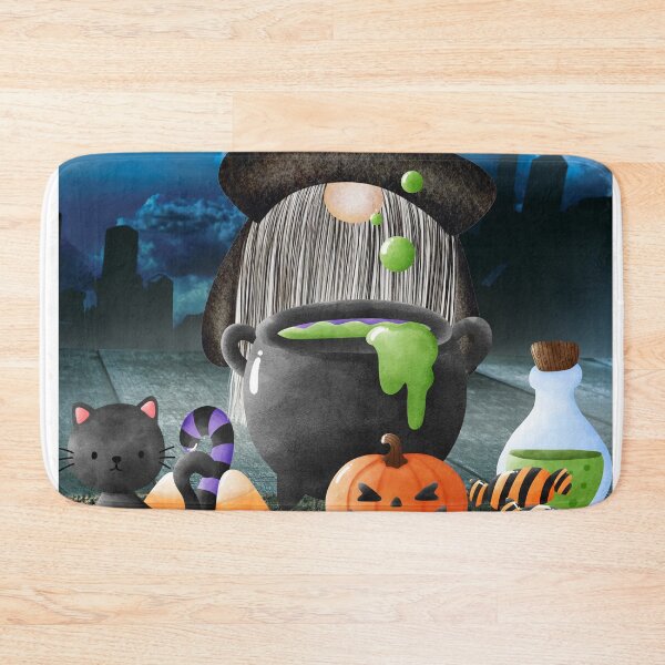 Item preview, Gnomo Bruja de Halloween y Gato Negro Feliz Halloween designed and sold by ieluxury.