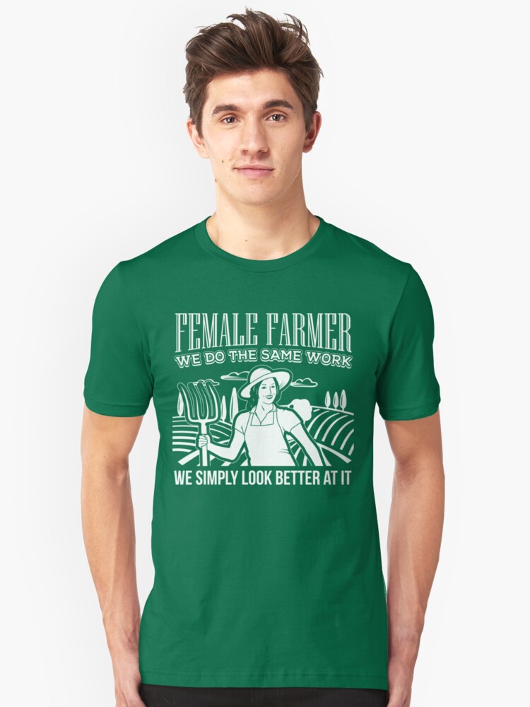 Alternate view of Female Farmers Simply Look Better > Funny Farming T-Shirts + Farmer Gifts Slim Fit T-Shirt