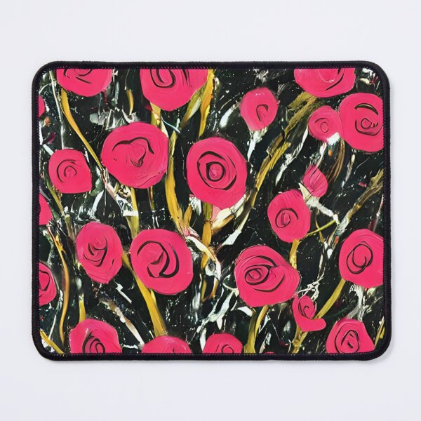 Item preview, red roses on black background designed and sold by GOLDENLIONPERU.