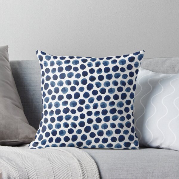 Item preview, Large Indigo/Blue Watercolor Polka Dot Pattern designed and sold by quarantine81.