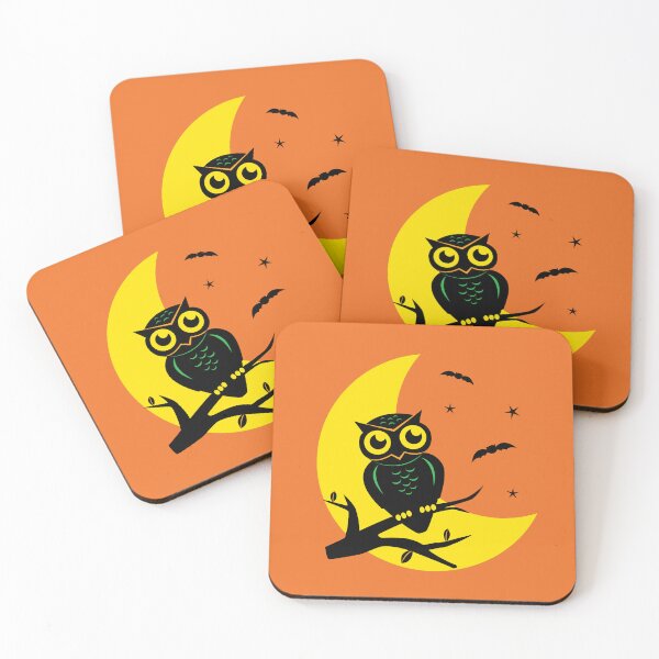 Item preview, Halloween Cute Retro Vintage Owl and Moon designed and sold by PUFFYP.