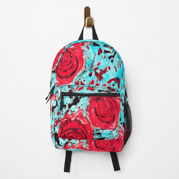 Item preview, Splash of red roses on a light blue background designed and sold by GOLDENLIONPERU.
