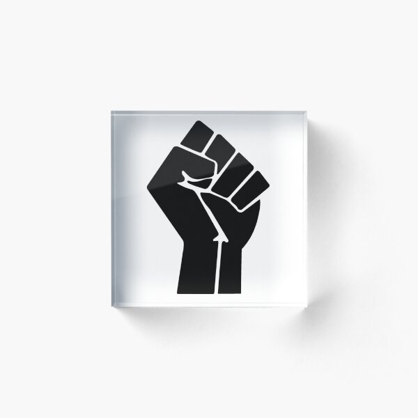 Raised Fist Black Power Symbol Acrylic Block