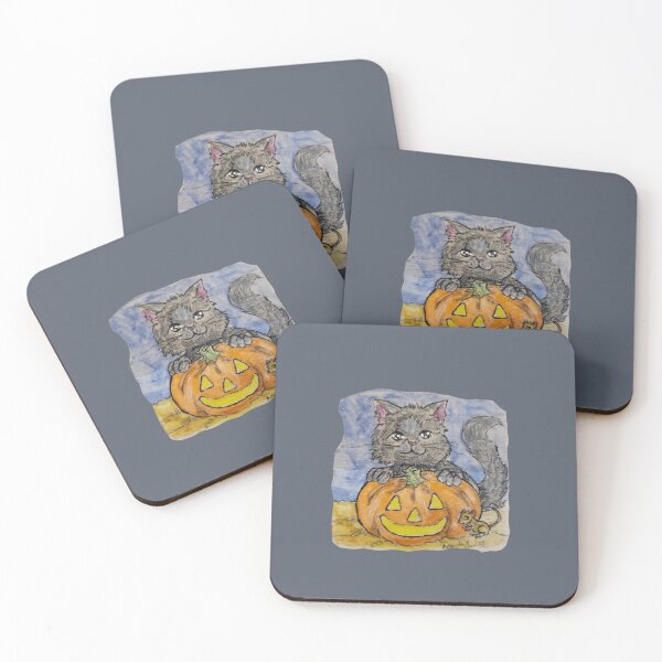Artikelvorschau, Halloween Black Kitty und Freund entworfen und verkauft von Amanda Stanley.