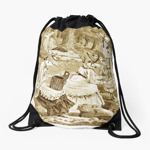 HD The fishing party, by Winslow Homer (1836/1910) Drawstring Bag