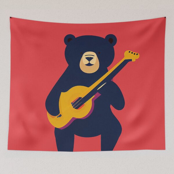 Item preview, Bear Playing a Guitar designed and sold by ThePurpleMelon.