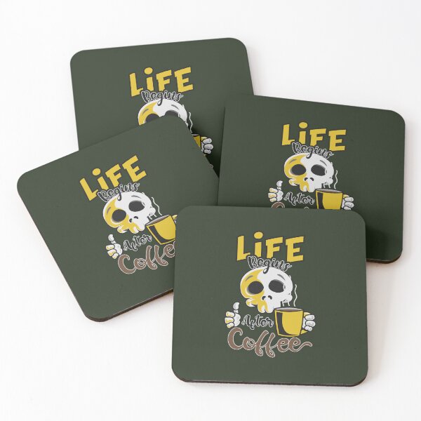 Item preview, Life Begins After Coffee Halloween Spooky Cute Grim Reaper Coffee lover designed and sold by SpecAli.