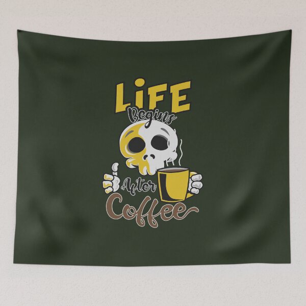 Item preview, Life Begins After Coffee Halloween Spooky Cute Grim Reaper Coffee lover designed and sold by SpecAli.