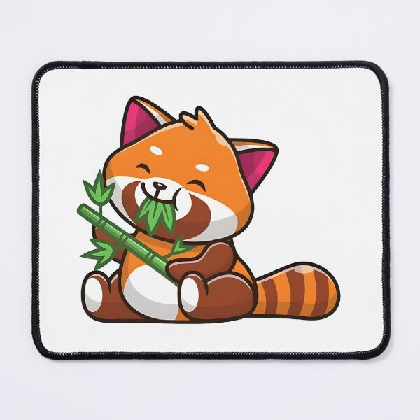 Item preview, Cute red panda eating bamboo leaves icon illustration designed and sold by SaschaWurst.