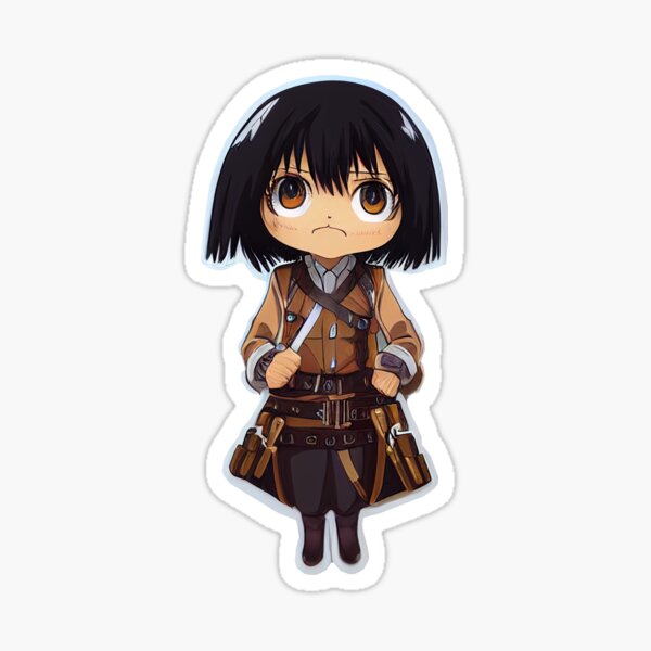 "Mikasa Ackerman from Attack on Titan Chibi" Sticker for Sale by