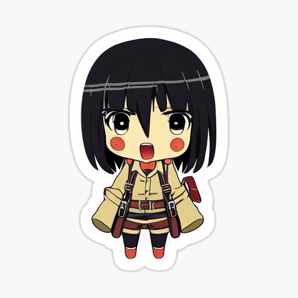 "Mikasa Ackerman from Attack on Titan Chibi" Sticker for Sale by