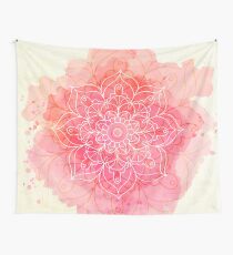 Pink Watercolor Mandala Wall Tapestry