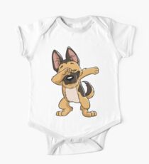 German Shepherd Dabbing Puppy T Shirt Funny Dab Dance Gift One Piece - Short Sleeve