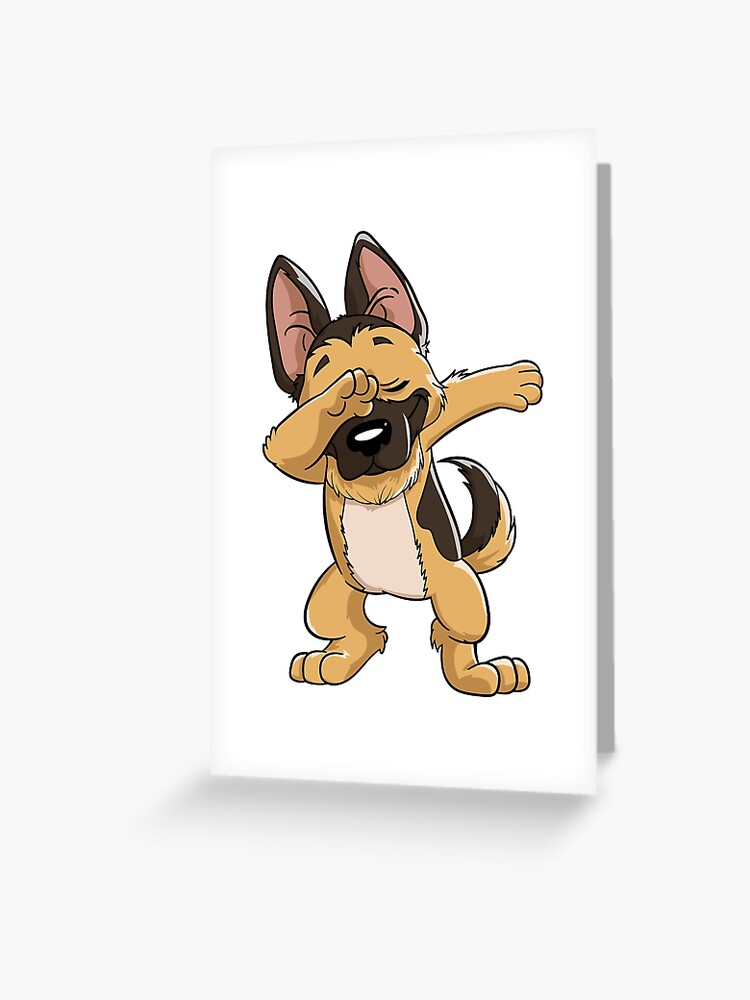 Carte De Vœux Berger Allemand Tamponnant Chiot T Shirt Cadeau Drole De Danse De Dab Par Liquegifts Redbubble