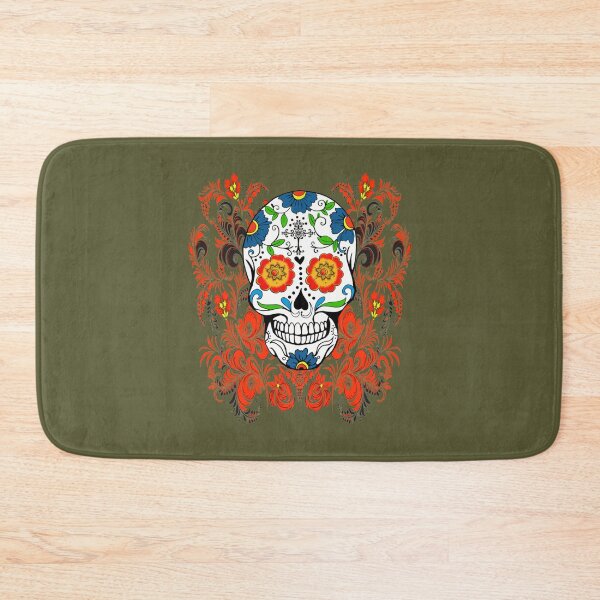 Item preview, Orange Floral Sugar Skull Day Of The Dead Classic designed and sold by CarolinHamm.