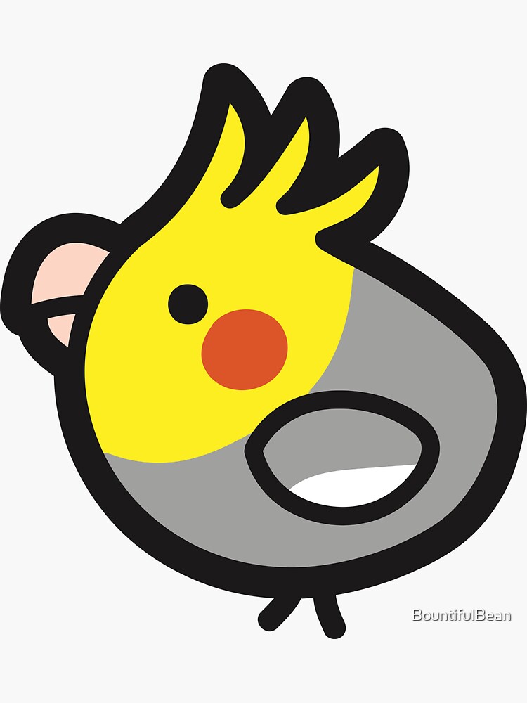 Thumbnail 3 of 3, Sticker, Smug Cockatiel, Birb, Borb, Berb, Beeb, Blub, Blob, Burb designed and sold by BountifulBean.