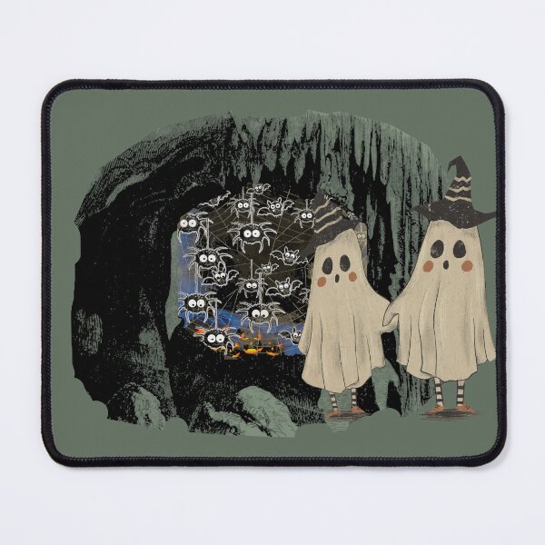 Item preview, Halloween Ghosts In A Cave With Spiders And Pumpkins designed and sold by Eklectikos.