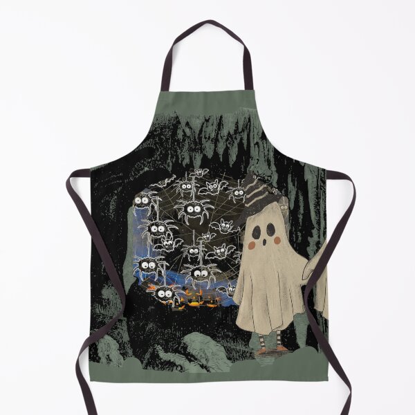 Item preview, Halloween Ghosts In A Cave With Spiders And Pumpkins designed and sold by Eklectikos.